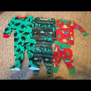Christmas Dinosaur Pajamas (PJ’s) - 12 Months